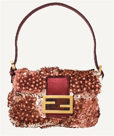 pink fendi sequin bag|Fendi sequin mini baguette.